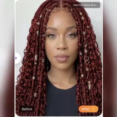 Before: the original hairstyle